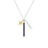 Sterling Silver Best Friends Paper Clip Chain Charm Necklace