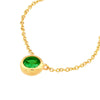 4mm Tsavorite Stone Bezel Necklace