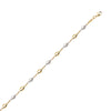 Two-Tone Polished and Diamond-Cut Bead Bracelet