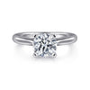 14K White Gold Round Solitaire Diamond Engagement Ring