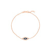 Sterling Silver CZ Evil Eye Adjustable Bracelet