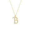 Diamond Gothic 'B' Necklace
