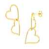 Double Open Heart Dangle Earrings