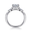 14K White Gold Round Three Stone Diamond Engagement Ring