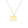 Gothic Initial Pendant Necklace