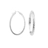4mm x 32mm Diamond-Cut Oval Hoop Earrings