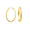 4mm x 32mm Diamond-Cut Oval Hoop Earrings