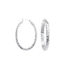 4mm x 32mm Diamond-Cut Oval Hoop Earrings