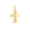 Two-Tone Cross Pendant with Footprints