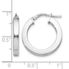 Sterling Silver RH-plated Polished Hoop Earrings