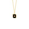 Black Enamel Octagon Medallion Necklace