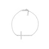 Plated Sterling Silver Long CZ Cross Bracelet