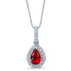 14K  0.05Ct Diamond Ruby Pendant