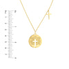 Lord's Prayer Disc Necklace with Crosses