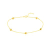 Puff Hearts on Piatto Chain Adjustable Anklet