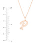 Script 'P' with Diamond Bezel Necklace