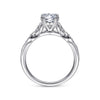 14K White Gold Oval Diamond Engagement Ring