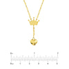 Puffed Crown &amp; Heart Drop Baby Necklace