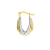 Two-Tone Draped Oval Hoop Earrings