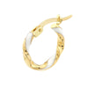 Medium White Enamel Round Twist Hoops