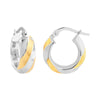 Two-Tone Twisted Round Hoop Earrings