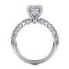 14K White Gold Oval Diamond Engagement Ring