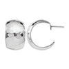 Sterling Silver RH-plated Polished Hammered Post Earrings