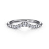 Curved Platinum French Pavé Diamond Wedding Band