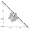 Sterling Silver Rhodium-plated Butterfly Charm 9 inch Plus 1 inch Extender - Total 10 inch Anklet