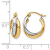 10K Two-Tone Polished Hinged Hoop Earrings