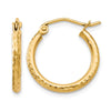 10K D/C Hinged Hoop Earrings