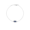 Sterling Silver CZ Evil Eye Adjustable Bracelet
