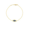 Sterling Silver CZ Evil Eye Adjustable Bracelet