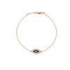 Sterling Silver CZ Evil Eye Adjustable Bracelet