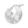 Plated Sterling Silver Ribbed Baby Hoop Earrings