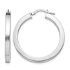 Sterling Silver RH-plated Polished Hoop Earrings