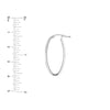 Plated Sterling Silver Sparkle Oval Hoops