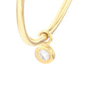Diamond Bezel Dangle Hoop Post Earrings
