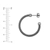 Plated Sterling Silver Beaded Hoop Earrings