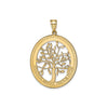 Laser Polished Family Tree Oval Pendant