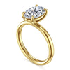 14K Yellow Gold Oval Solitaire Diamond Engagement Ring