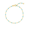 Light Turquoise Enamel Bead on Piatto Chain