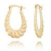 Scalloped Oval Hoop Earrings
