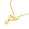 Heart with Diamond Drop Adjustable Necklace