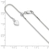 Sterling Silver RH-plated Adjustable 1.1mm Box Chain