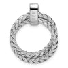 Sterling Silver RH-plated Polished with CZ Braided Pendant