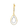 Two-tone CZ Double Framed Teardrop Dangle Earrings