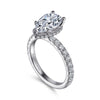 14K White Gold Hidden Halo Pear Shape Diamond Engagement Ring