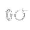 3mm x 15mm Diamond-Cut Hoop Earrings