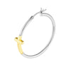 Plated Sterling Silver Cross Hoop Earrings